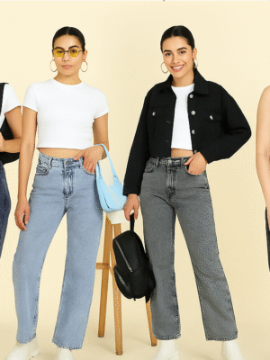 Mercey Collection Women's Straight Fit High Waist Denim Jeans
